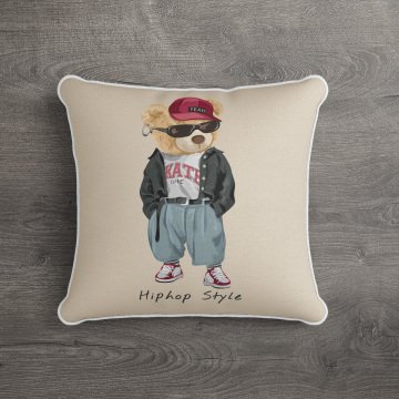 İthal Kadife Kumaş  Teddy Bear Ayıcık Kırlent Kılıfı