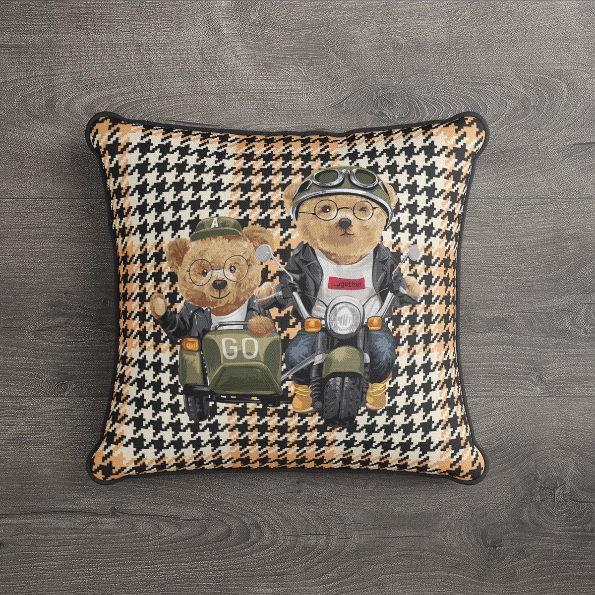 İthal Kadife Kumaş  Teddy Bear Ayıcık Kırlent Kılıfı