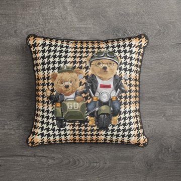 İthal Kadife Kumaş  Teddy Bear Ayıcık Kırlent Kılıfı