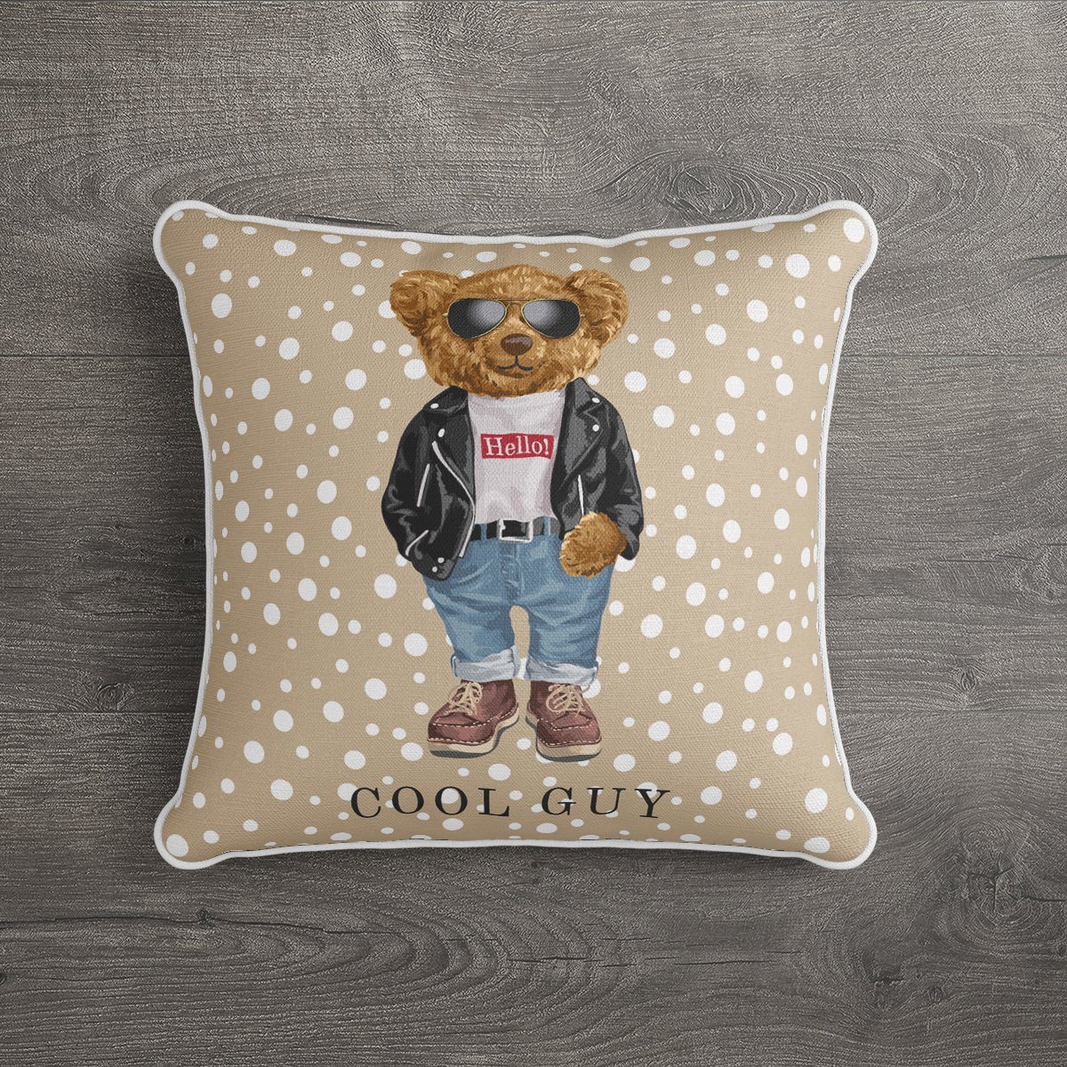 İthal Kadife Kumaş  Teddy Bear Ayıcık Kırlent Kılıfı