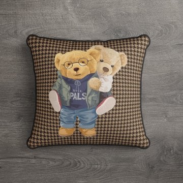 İthal Kadife Kumaş  Teddy Bear Ayıcık Kırlent Kılıfı