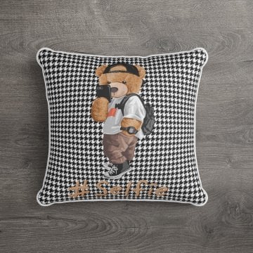 İthal Kadife Kumaş  Teddy Bear Ayıcık Kırlent Kılıfı