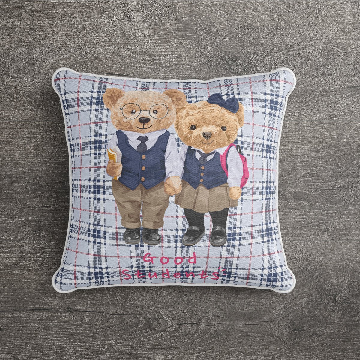 İthal Kadife Kumaş  Teddy Bear Ayıcık Kırlent Kılıfı